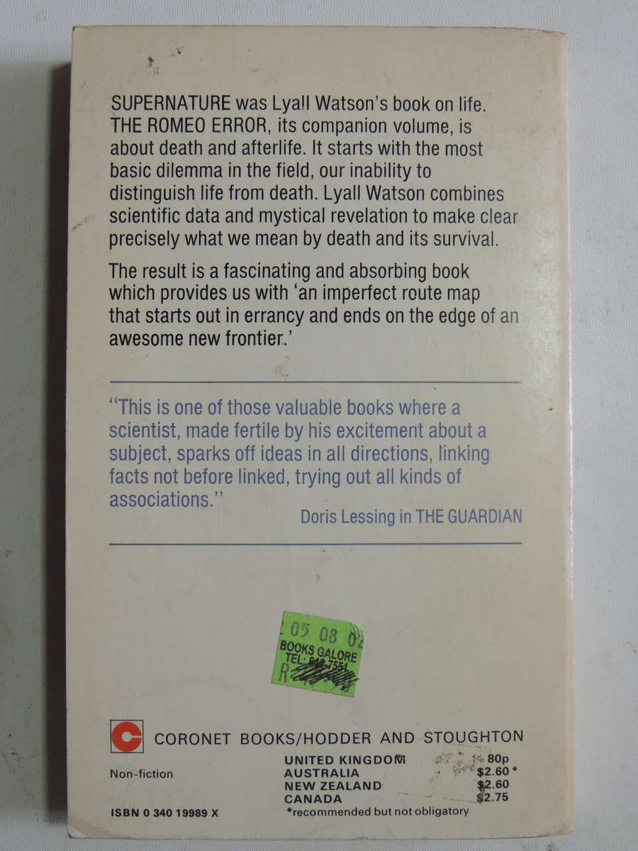 The Romeo Error - Lyall Watson