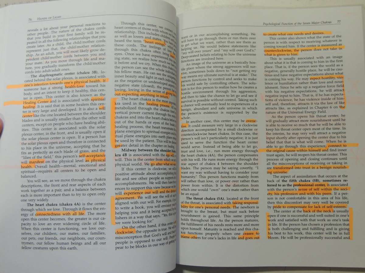 Hands of light, A Guide to Healing Through the Human Energy FieldBarbara Ann Brennan MUCH MARKING!!