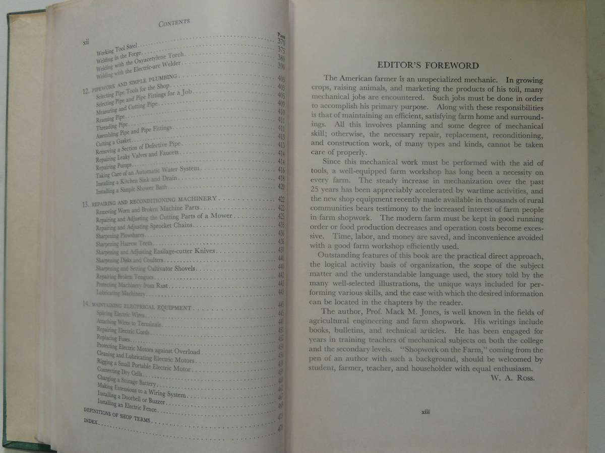 Shopwork On The Farm (1st Edition 1945) - Mack M. Jones