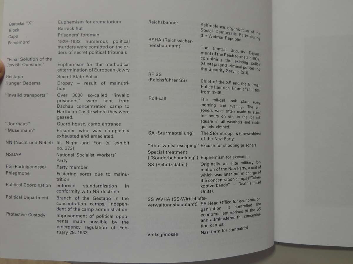 Concentration Camp Dachau 1933 - 1945Catalogue 1978