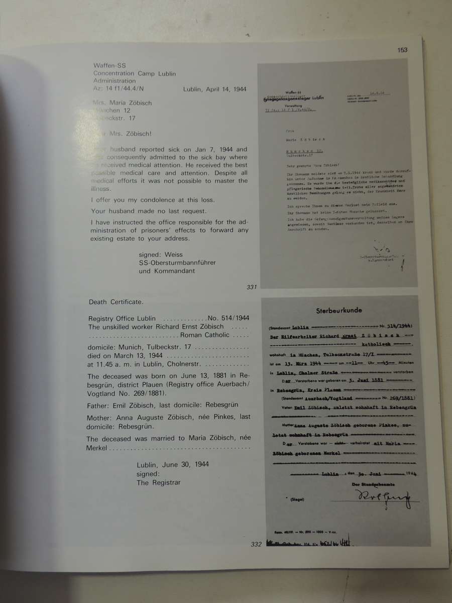 Concentration Camp Dachau 1933 - 1945Catalogue 1978