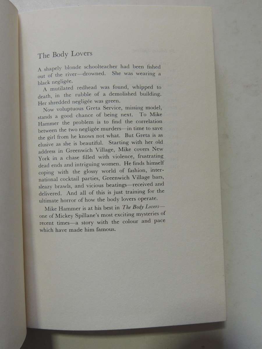 The Body Lovers - Mickey Spillane    1st UK Edition 1967