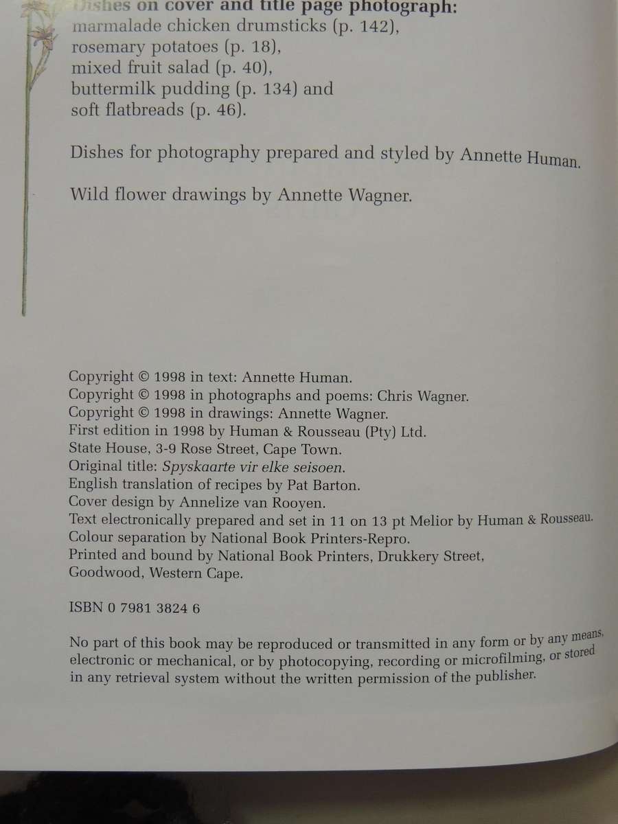 Seasonal Menus - Annette Human