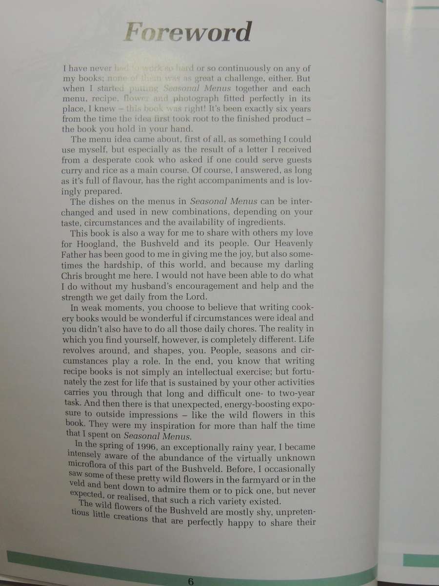 Seasonal Menus - Annette Human