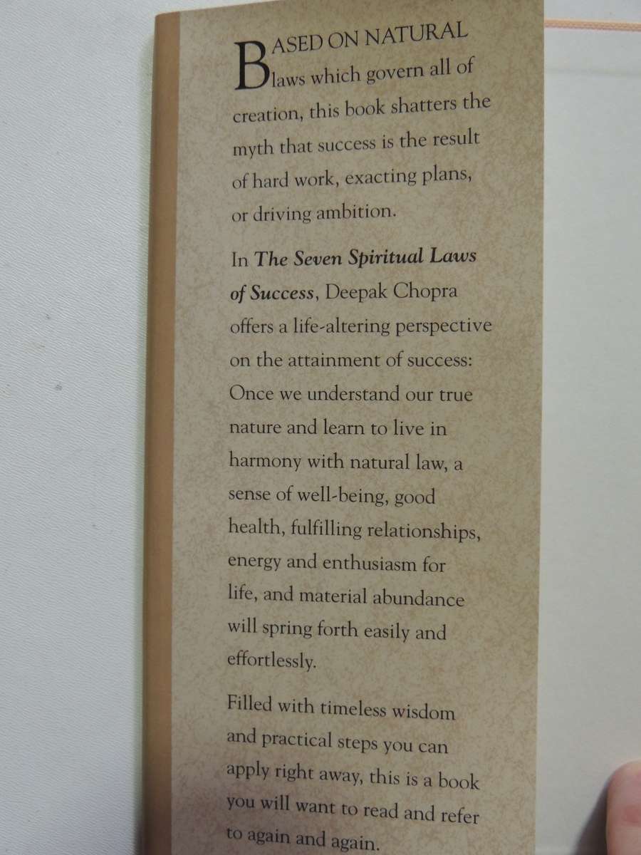 The Seven Spiritual Laws Of Success: A Practical Guide To The Fulfilment Of Your Dreams Deepak Chopr