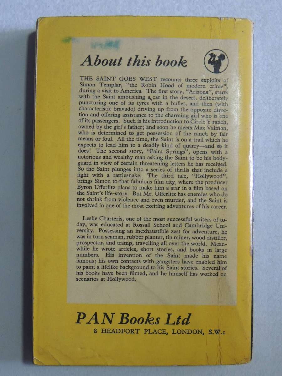 The Saint Goes West (1st UK P/B Edition)- Leslie Charteris