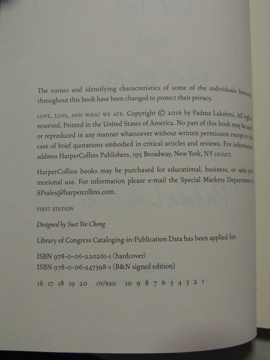 Love, Loss, and What We Ate - A Memoir - Padma Lakshmi