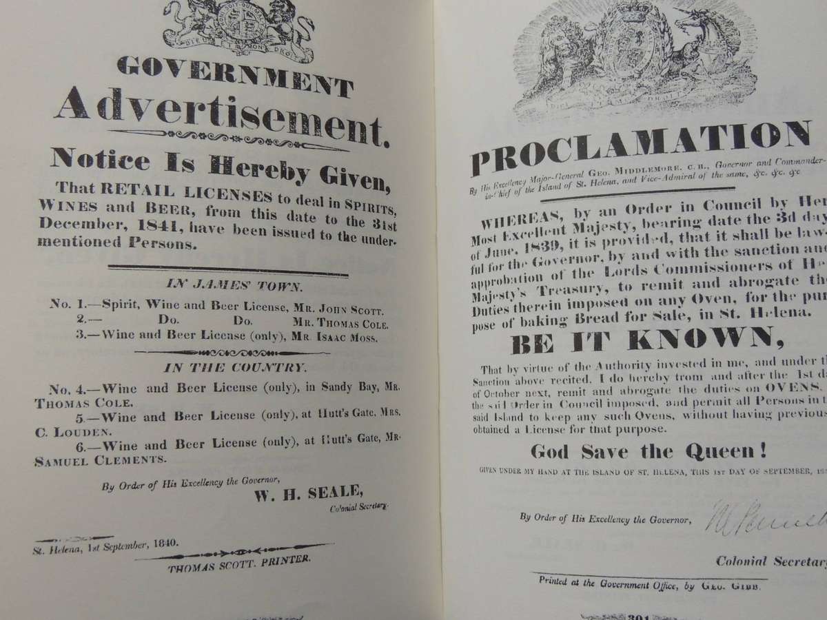 Saint Helena Proclamations 1818-1943- Robin Castell