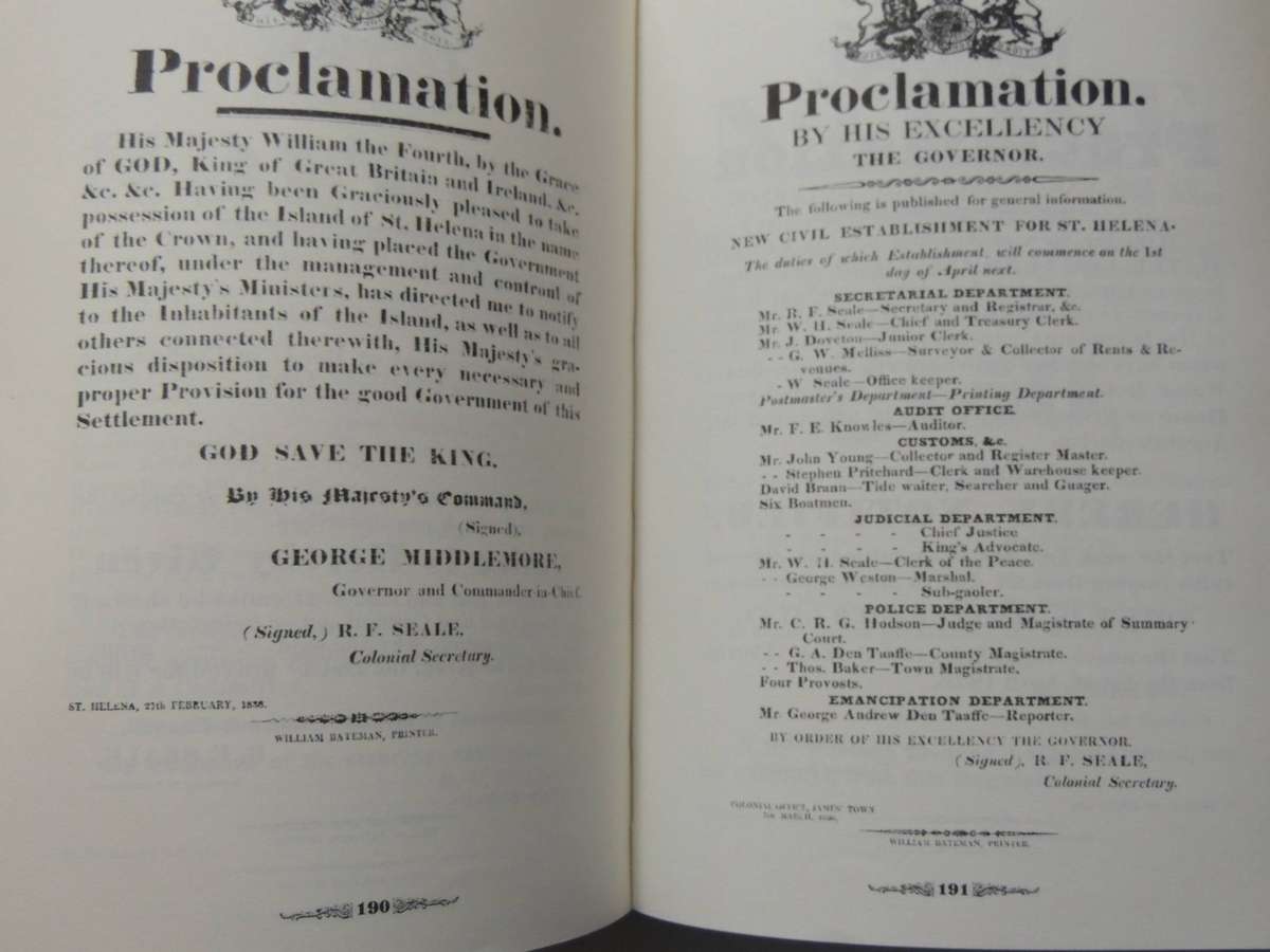 Saint Helena Proclamations 1818-1943- Robin Castell