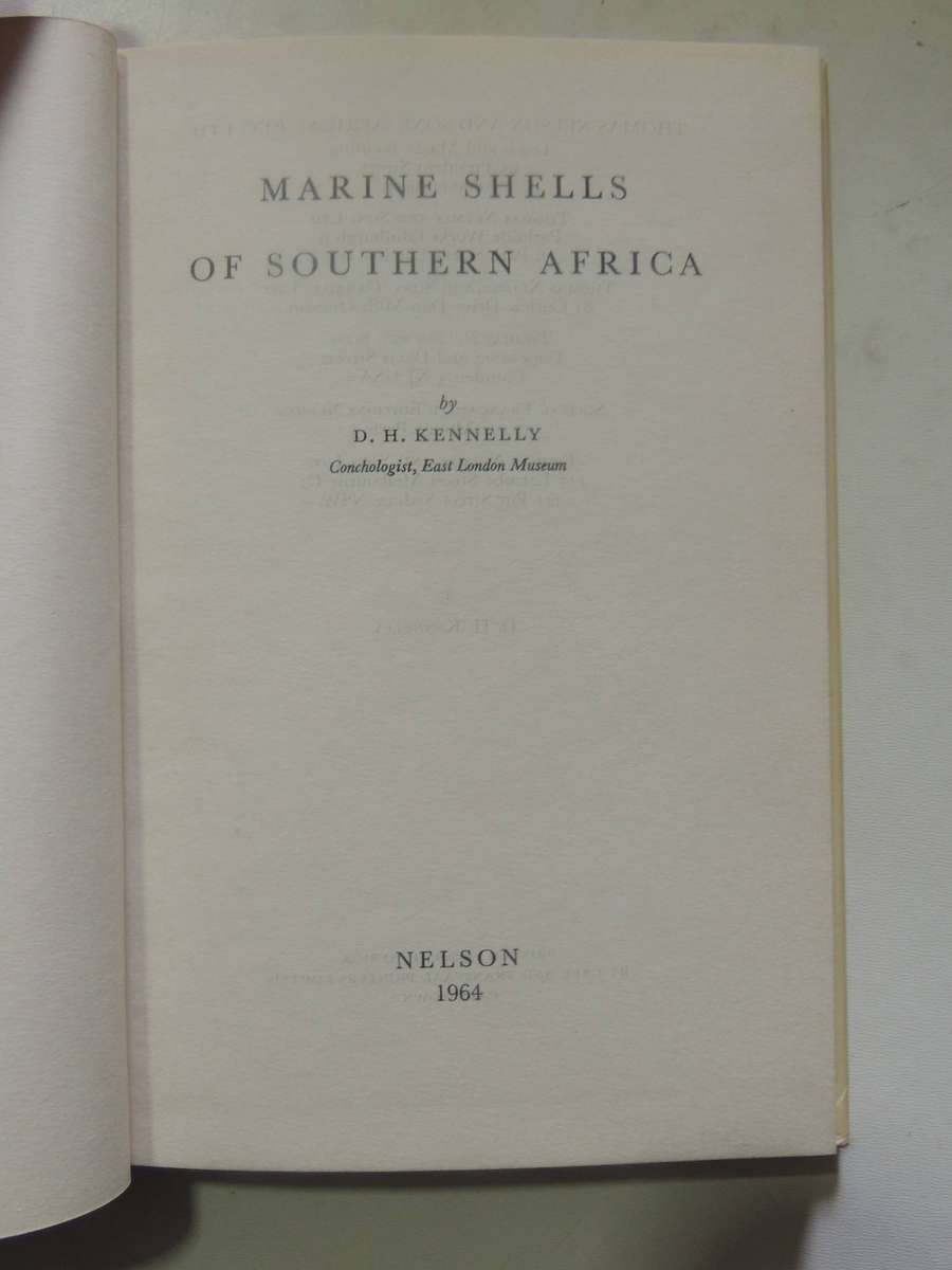 Marine Shells Of A Southern Africa - D.H. Kennelly