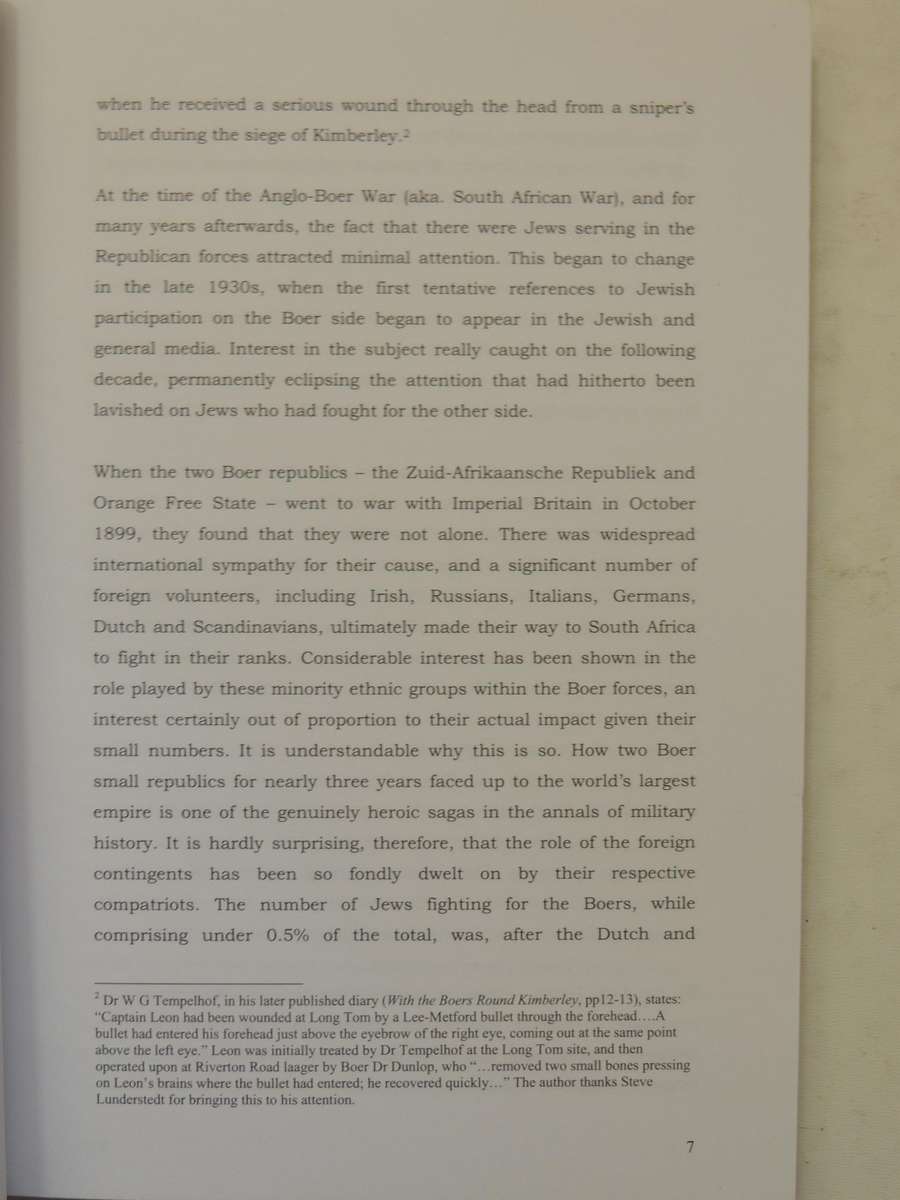 Boerejode: Jews In The Boer Armed Forces 1899-1902 - David Saks   SCARCE