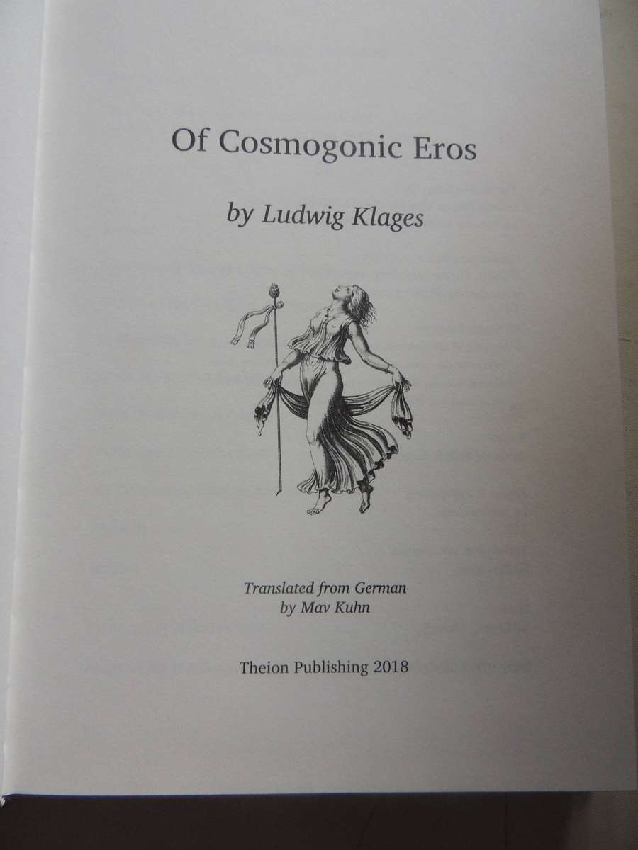 Of Cosmogonic Eros (Limited Edition) - Ludwig Klages