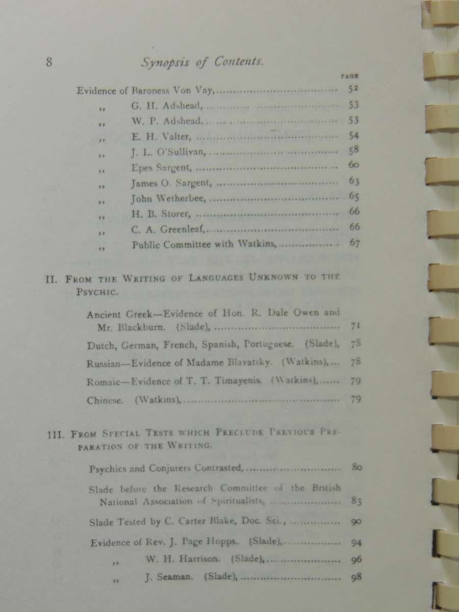 Direct Spirit Writing - Rev. W. Stainton Moses