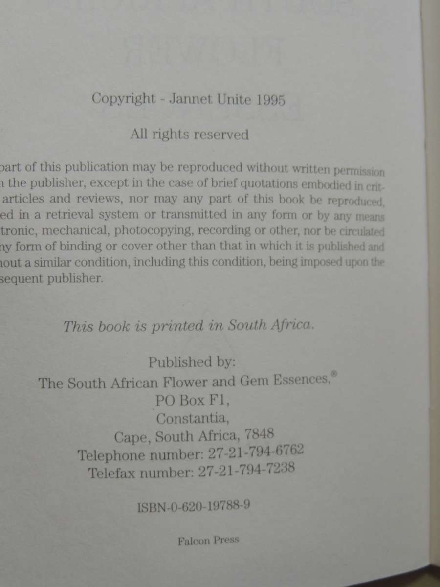 The South African Flower Essences - Jannet Unite