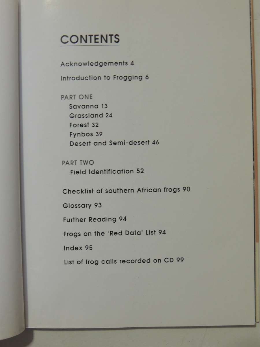 A Guide To The Identification Of TheFrogs Of The Witwatersrand - Vincent Carruthers     NO CD!!