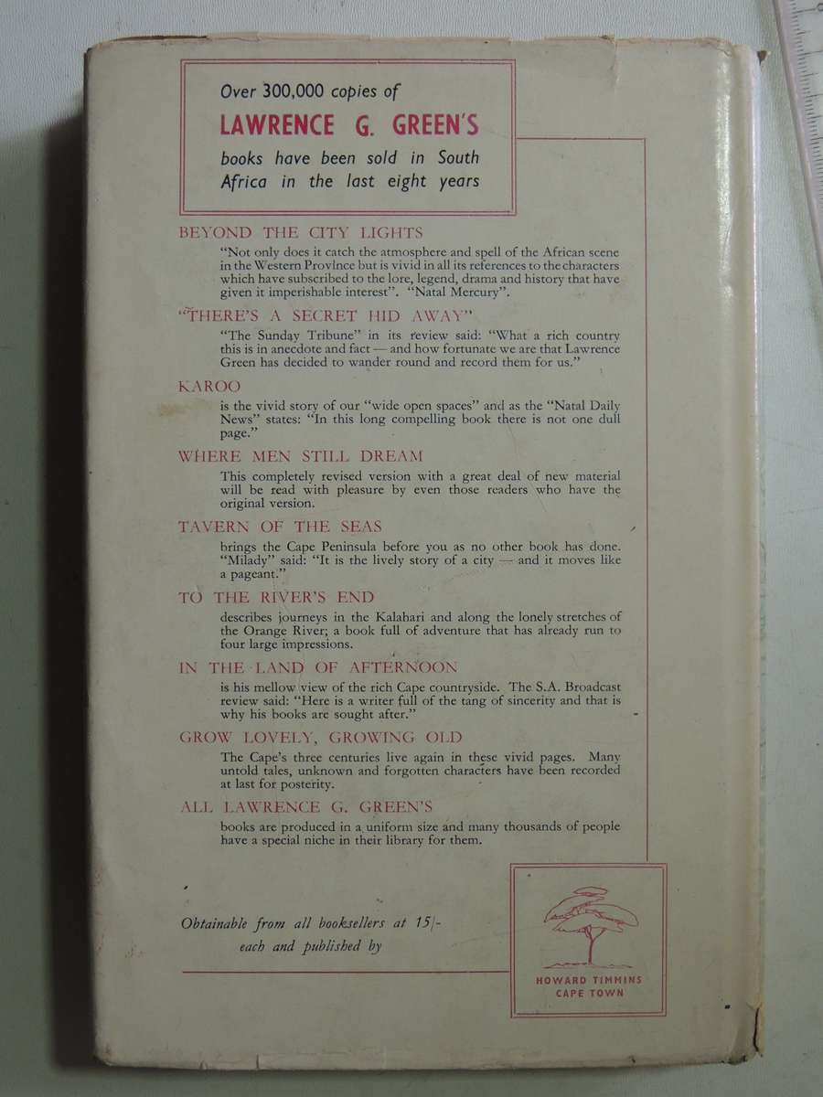 South African Beachcomber - Lawrence G. Green  1958 1st edition