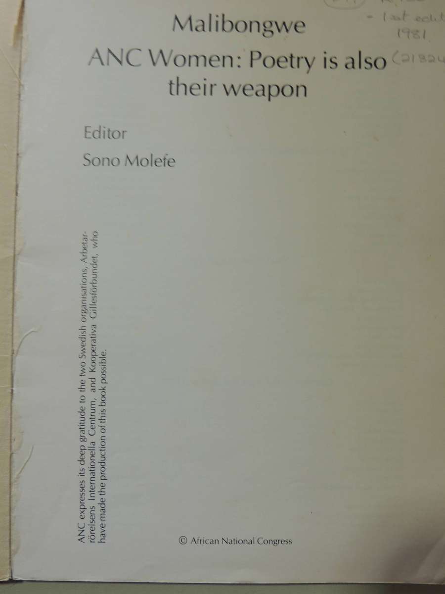 Malibongwe ANC Women: Poetry Is Also Their Weapon - ed Sono Molefe