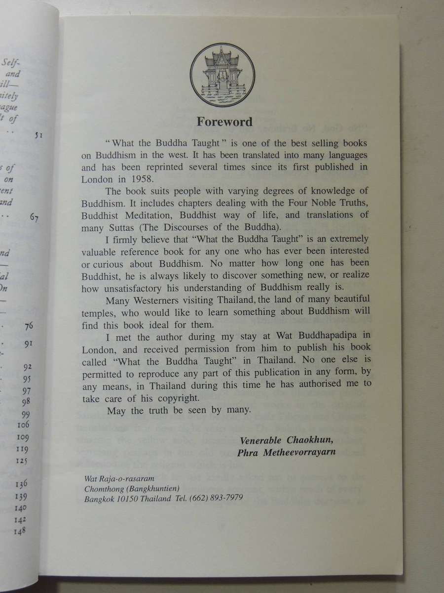 What The Buddha Taught - Venerable Dr. W. Rahula