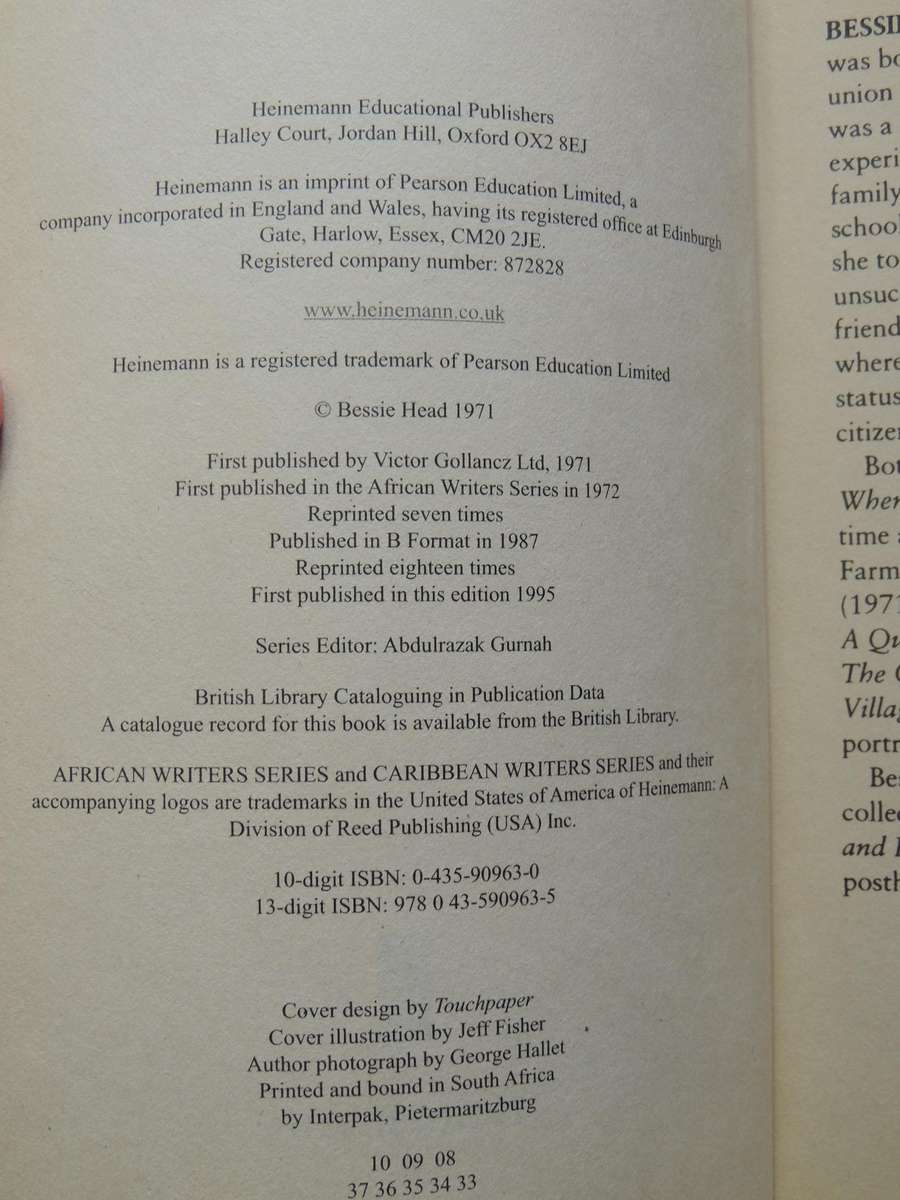 African Writers Series: Maru- Bessie Head