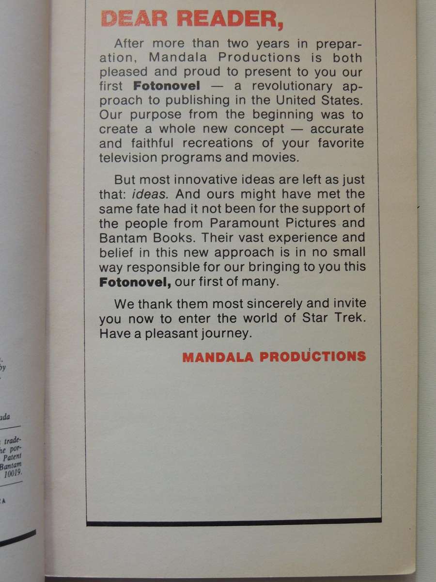 Star Trek Fotonovel #1: City On The Edge Of Forever- Harlan Ellison