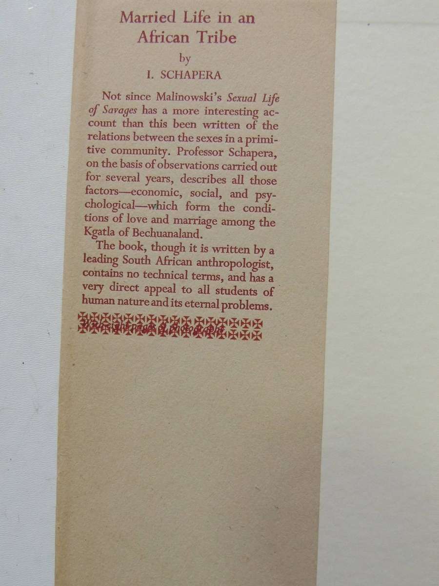 Married Life In An African Tribe (1st Edition 1940) -  I. Schapera
