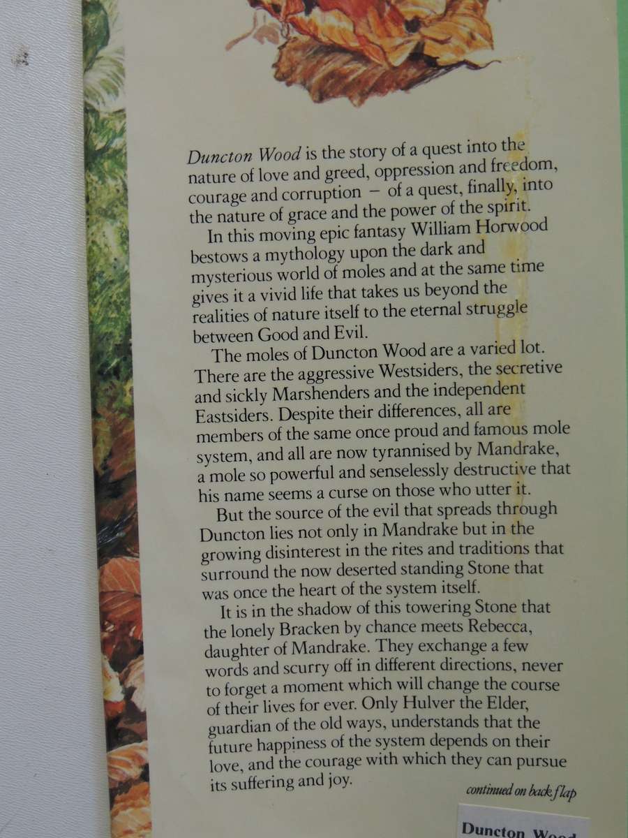 Duncton Wood - William Horwood  FIRST EDITION 1980