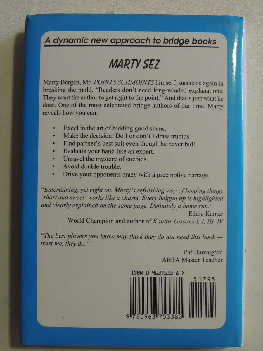 Points Schmoints Series Marty Sez Bergen's Bevy of Bridge Secrets - Marty Bergen Inscribed