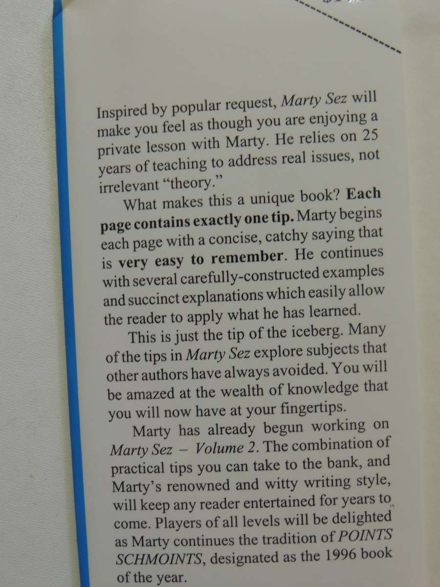 Points Schmoints Series Marty Sez Bergen's Bevy of Bridge Secrets - Marty Bergen Inscribed