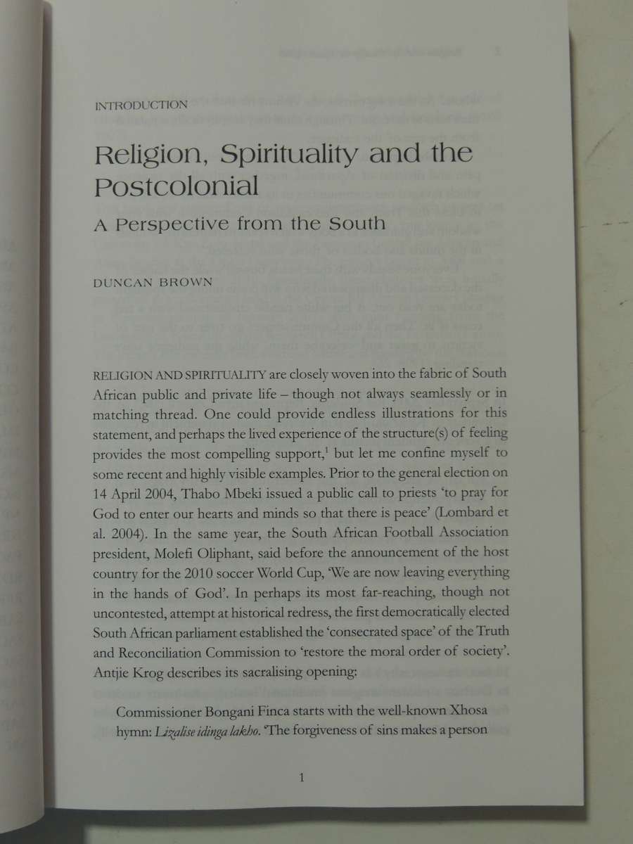 Religion And Spirituality In South Africa: New Perspectives - ed Duncan Brown