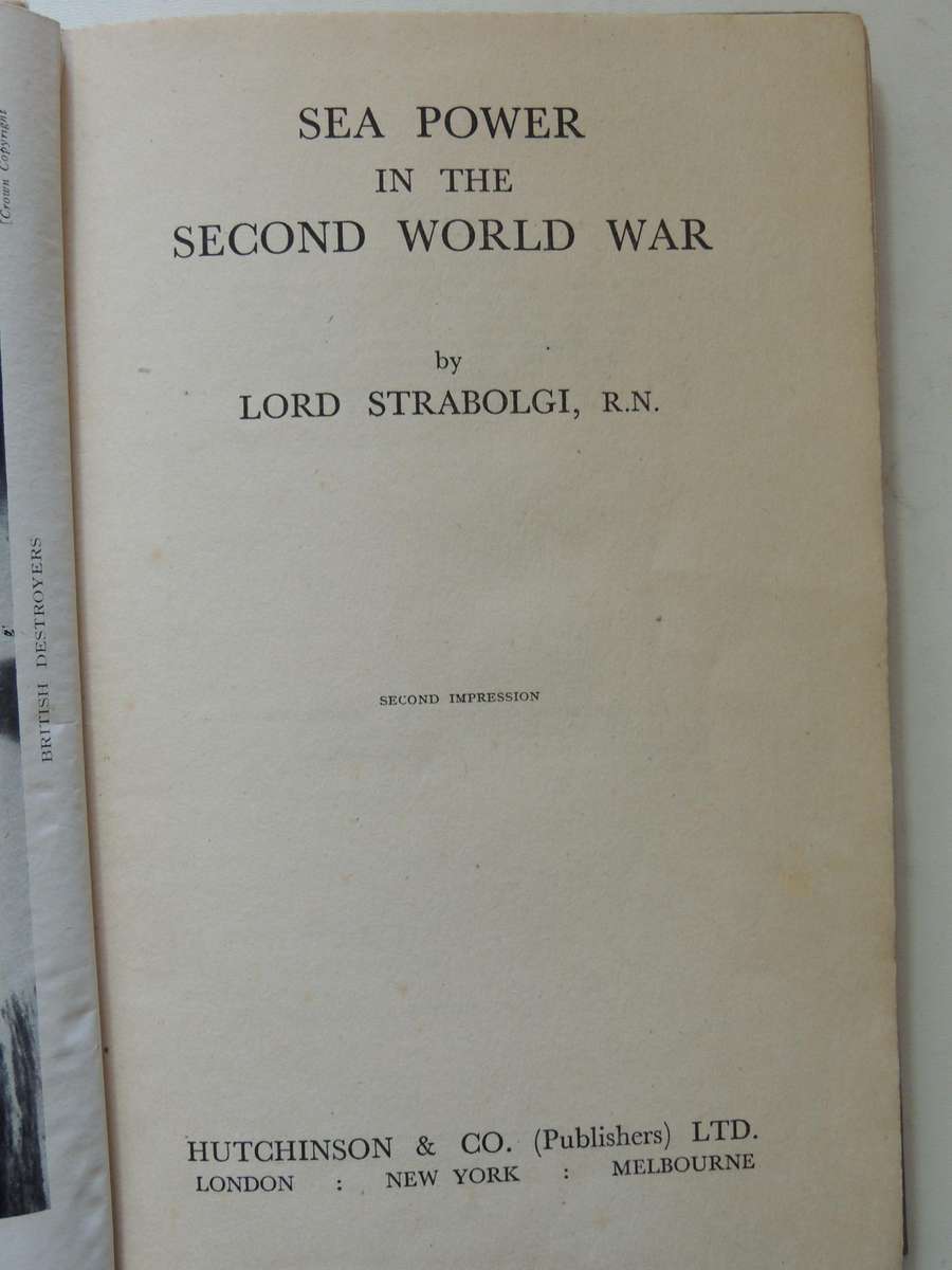 Sea Power In The Second World War (1943) - Lord Strabolgi, R.N.