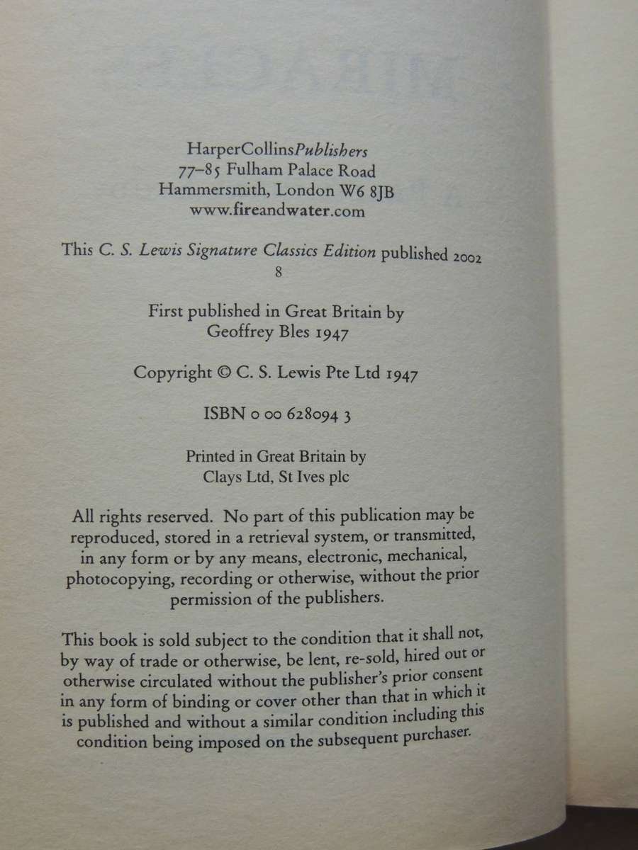 Miracles- C.S. Lewis