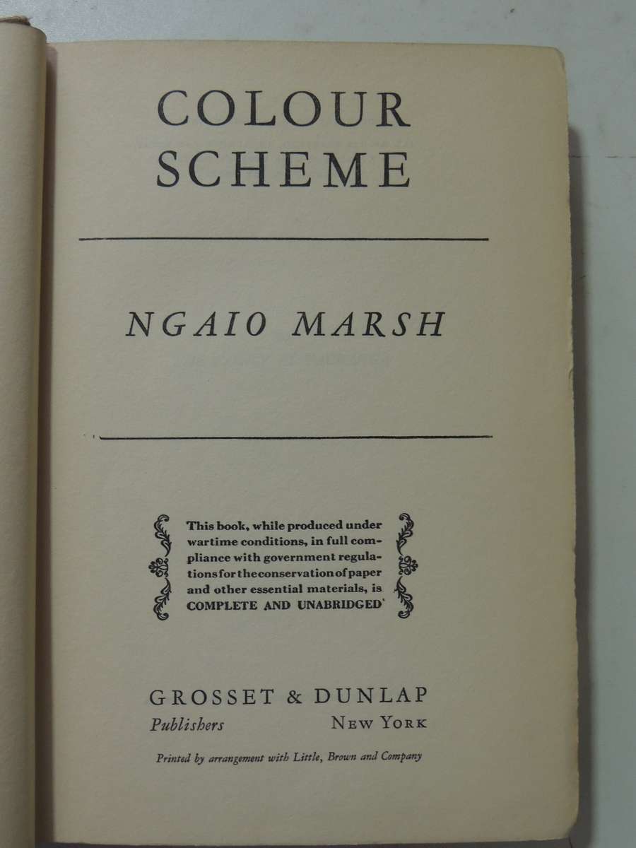 Colour Scheme - Ngaio Marsh   1st American Edition