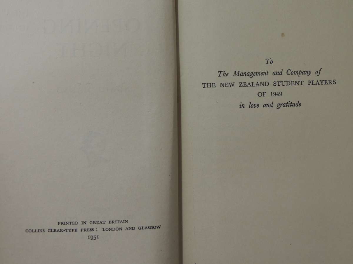 Opening Night - Ngaio Marsh    1st edition