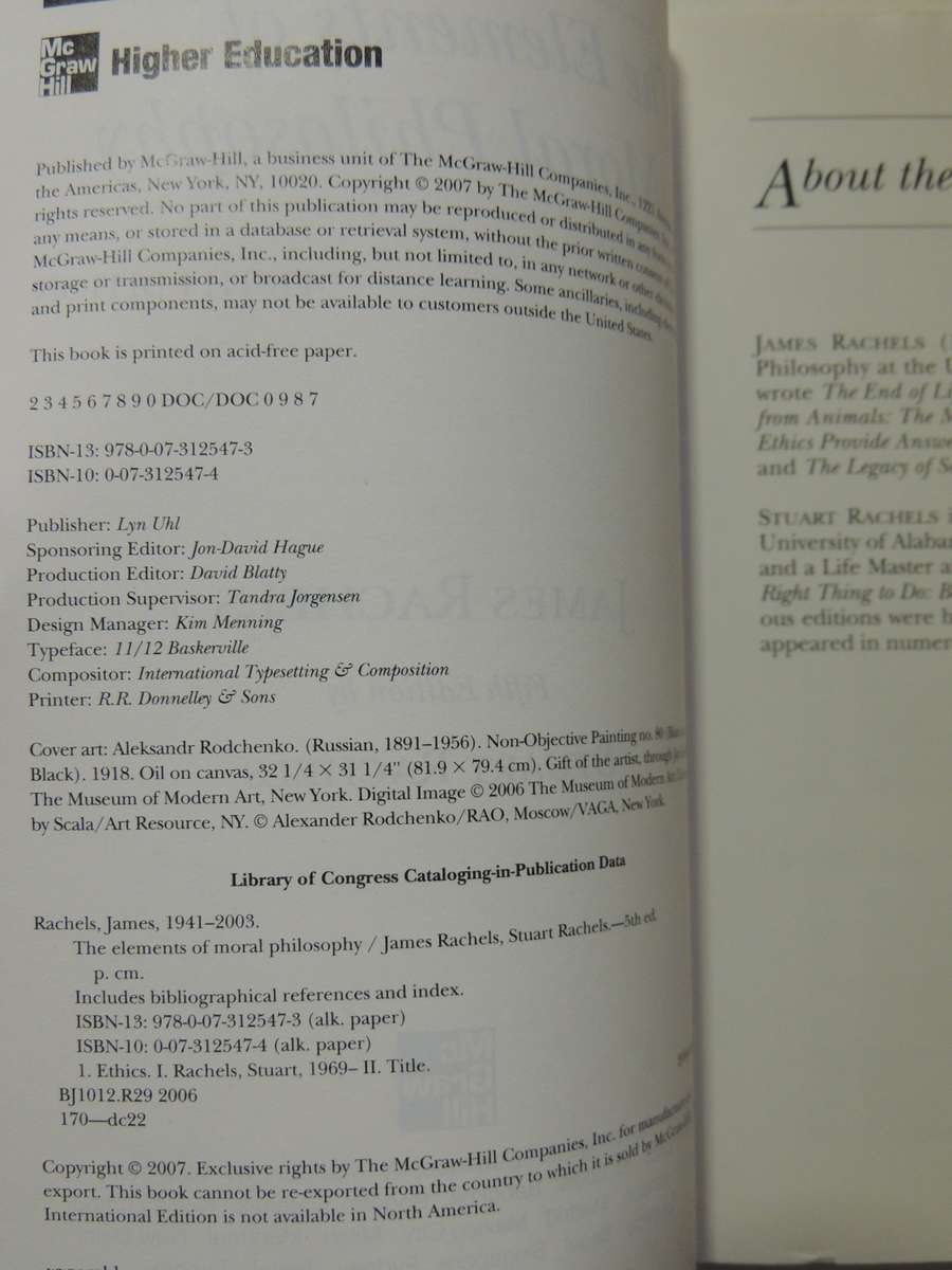 The Elements Of Moral Philosophy - James Rachels