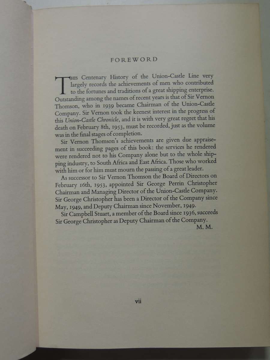 Union-Castle Chronicle1853-1953- Marischal Murray