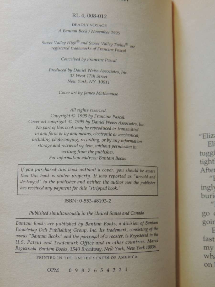 Sweet Valley Twins - Deadly Voyage No. 91 - Francine Pascal