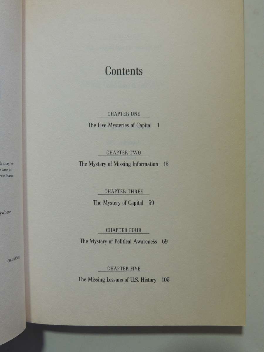 The Mystery Of Capital: Why Capitalism Triumphs In The West &Fails Everywhere Else -Hernando De Soto
