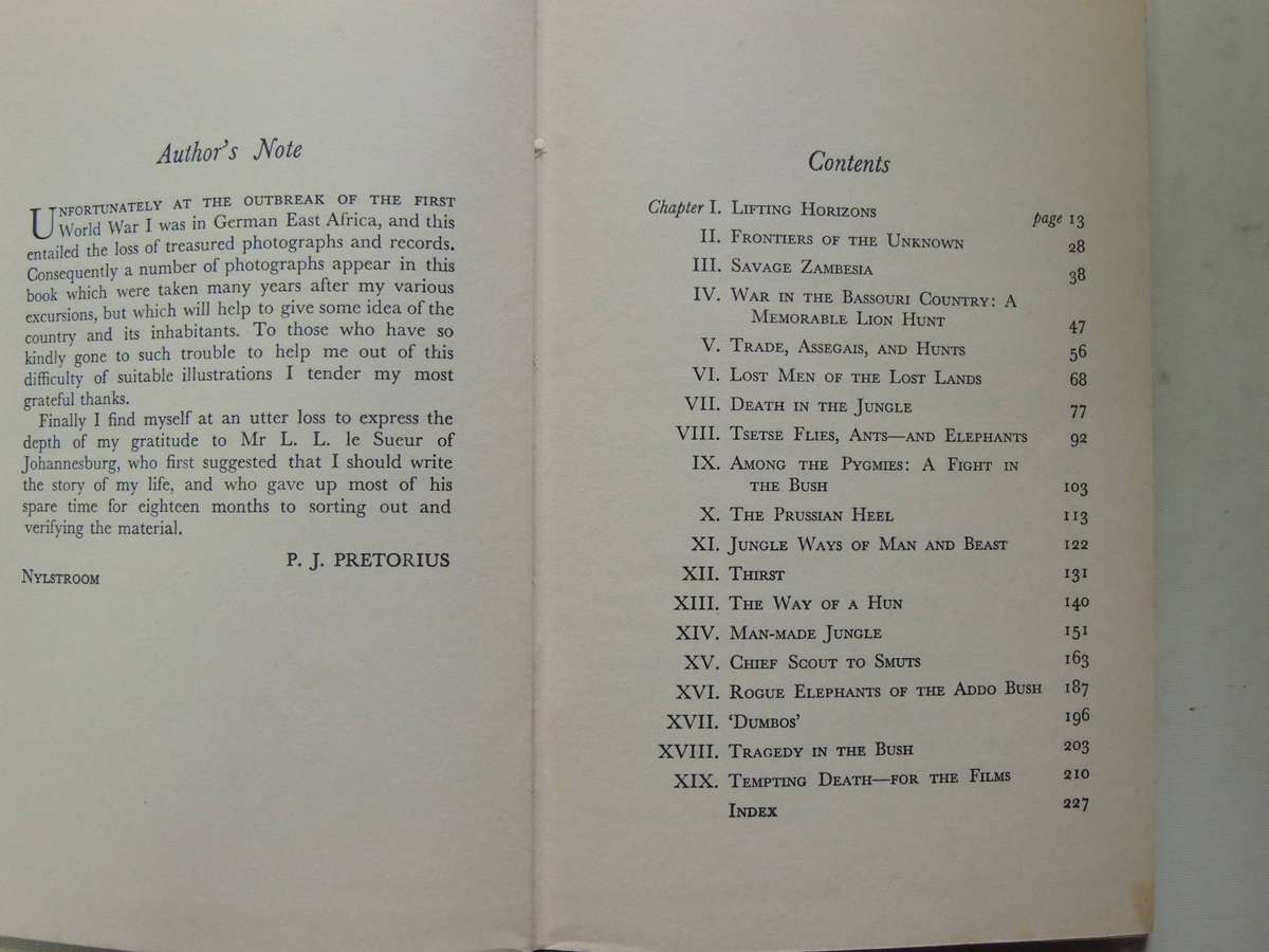Jungle Man: The Autobiography Of Major P.J. Pretorius  -  3rd Impression 1949