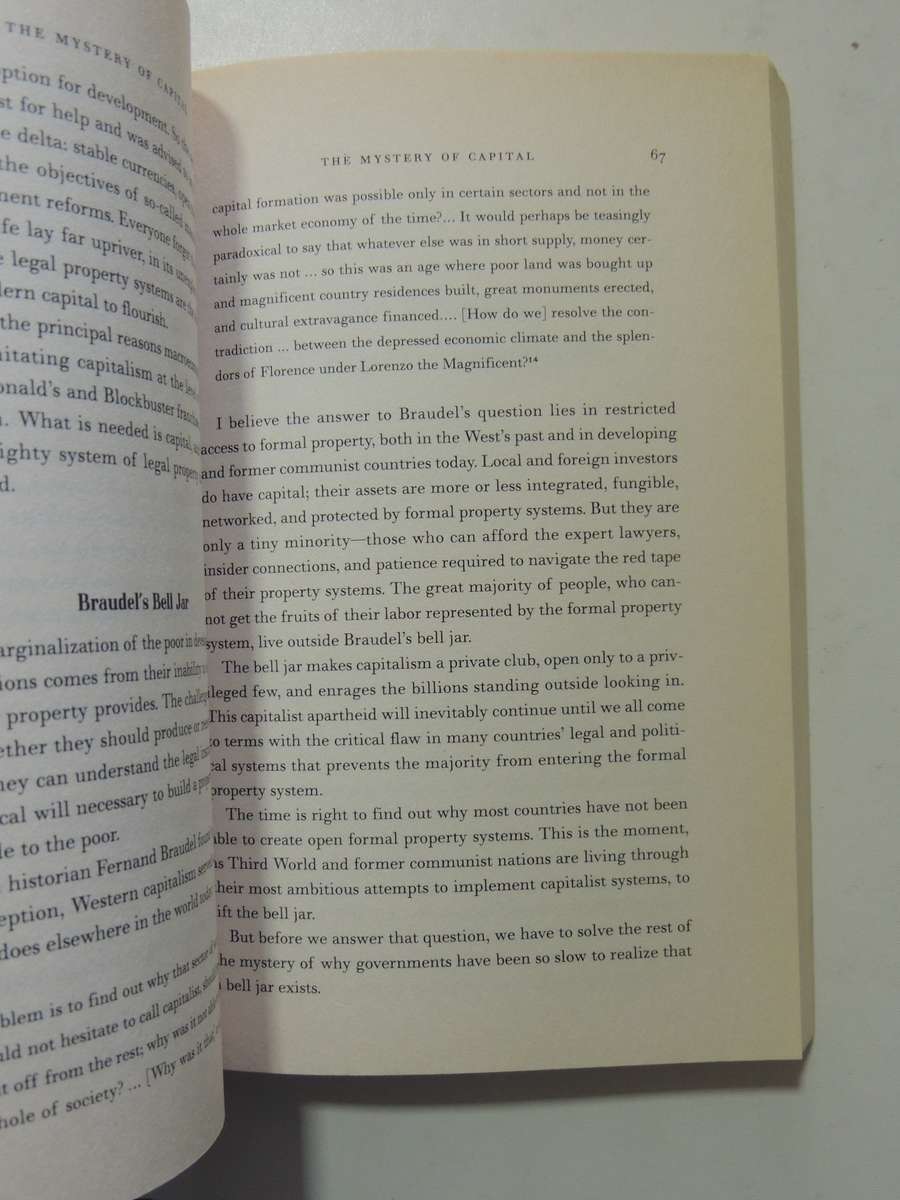 The Mystery Of Capital: Why Capitalism Triumphs In The West &Fails Everywhere Else -Hernando De Soto