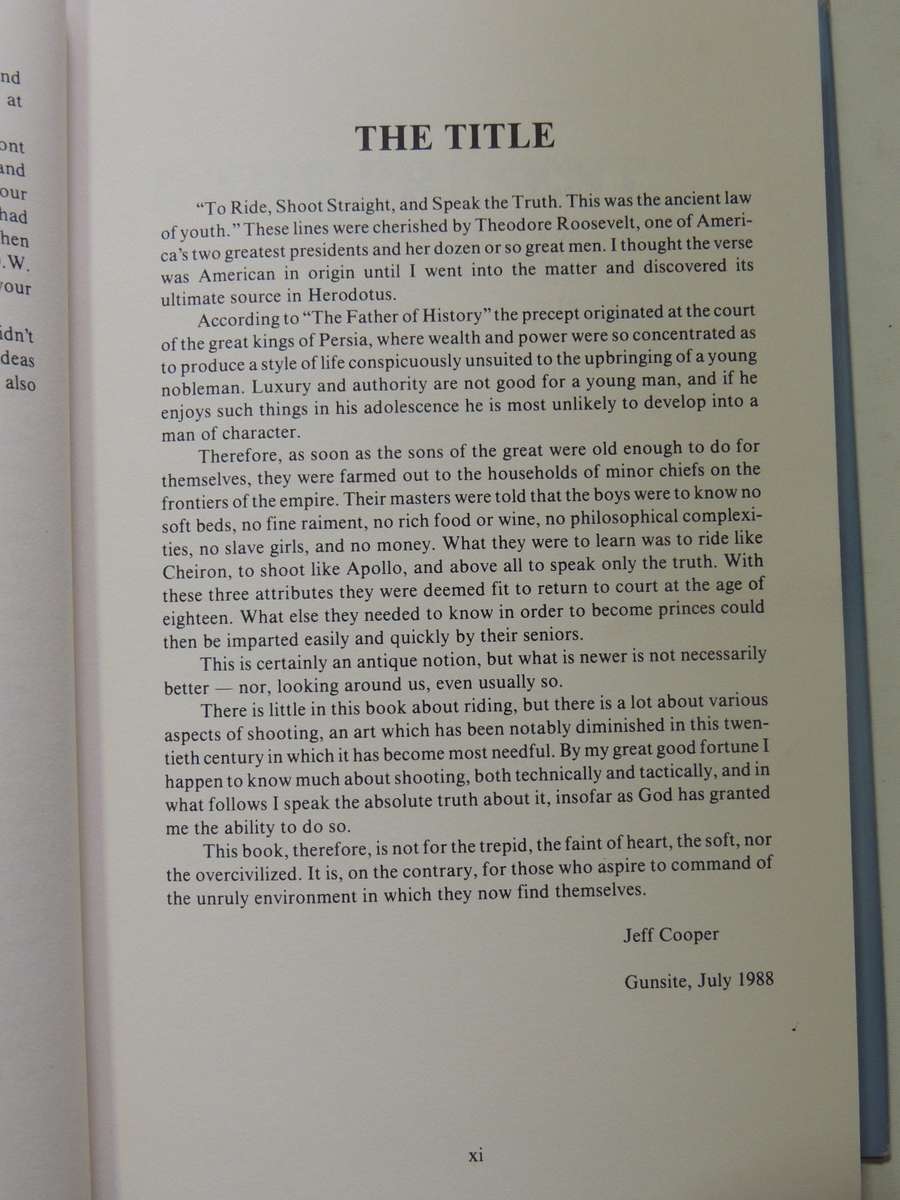To Ride, Shoot Straight, And Speak The Truth - Jeff Cooper (1st Edition)