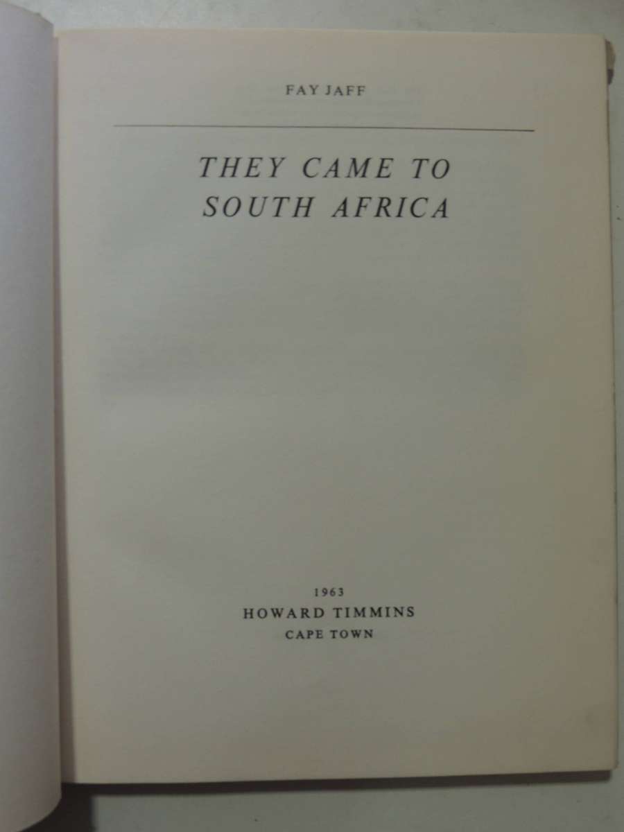 They Came To South Africa- Fay Jaff