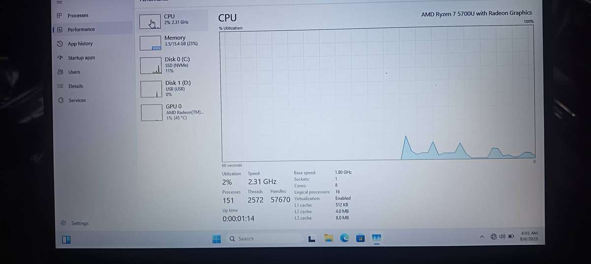 Proline Thinline Notebook V14 Ryzen 7 5700U 512GB SSD 16GB RAM Win 11 Home