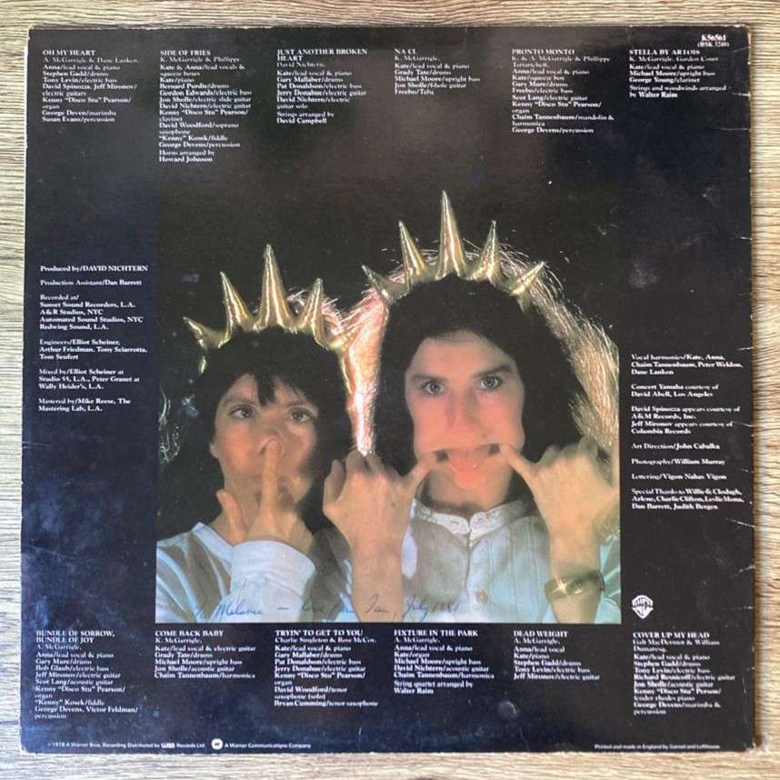 Kate & Anna McGarrigle - Pronto Monto LP/Album (1978 UK import) VG/VG