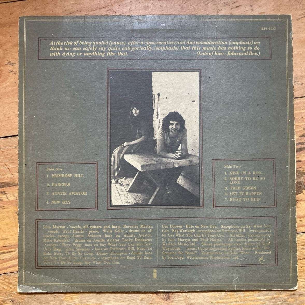 John & Beverley Martyn - The Road To Ruin LP/Album (1972 SA press) G+/G+