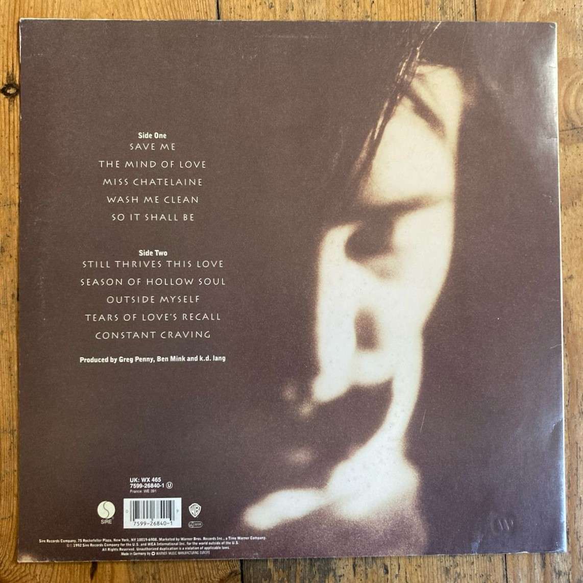 k.d. lang - Ingénue LP/Album (1992 European import) VG/VG+