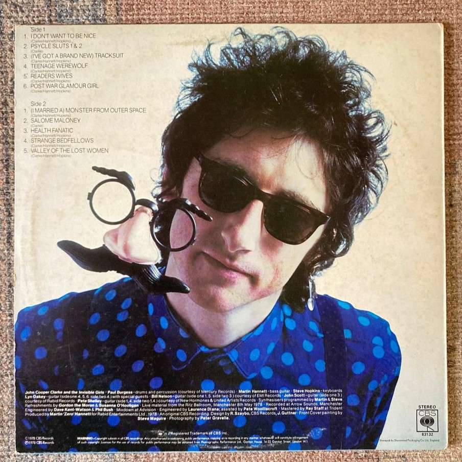 John Cooper Clarke - Disguise In Love LP/Album (1978 UK import) VG+/VG