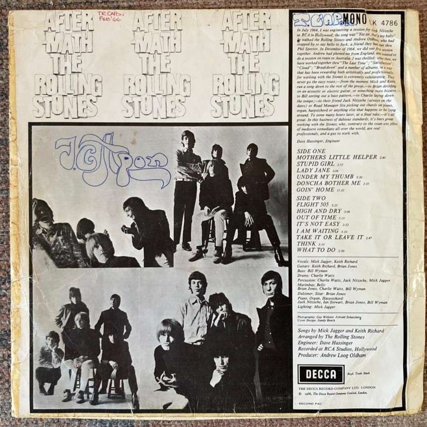 Rolling Stones - Aftermath LP/Album (1966 SA mono press) VG-/VG-