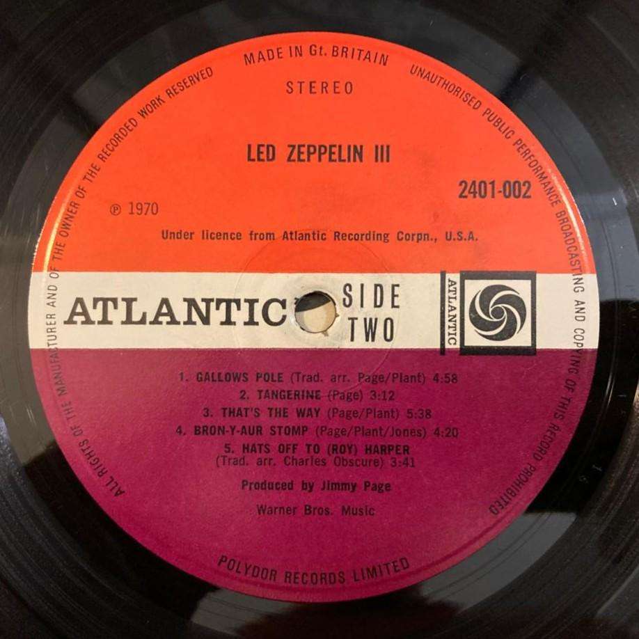 Led Zeppelin - Led Zeppelin III (1970 UK import) VG-/VG