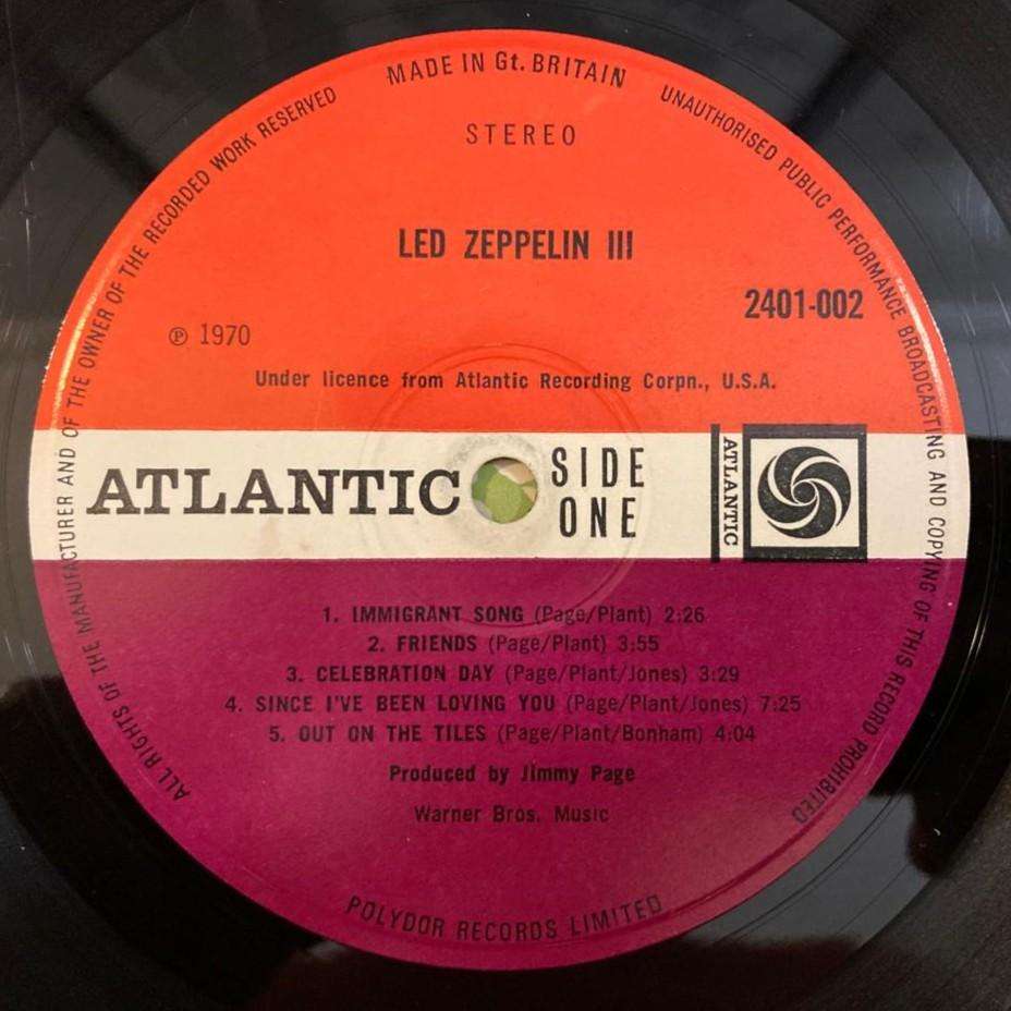 Led Zeppelin - Led Zeppelin III (1970 UK import) VG-/VG