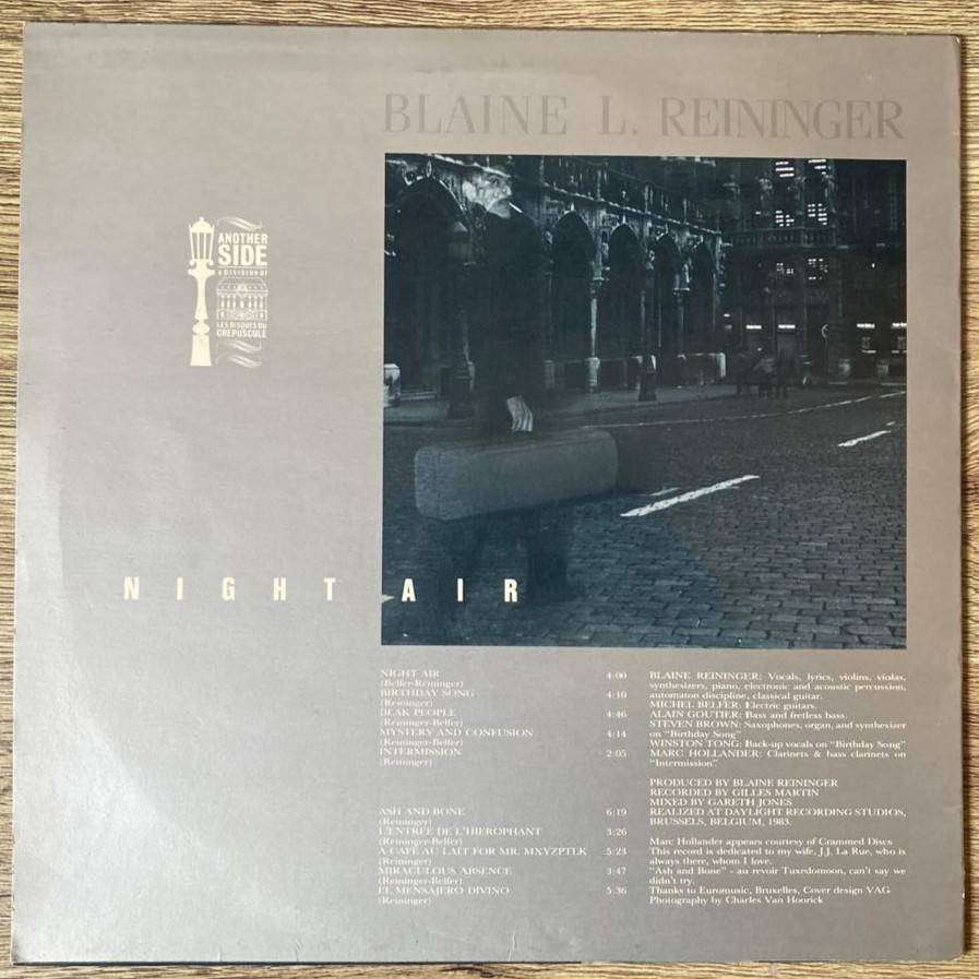 Blaine L. Reininger - Night Air LP/Album (1984 Belgian import) VG+/VG+